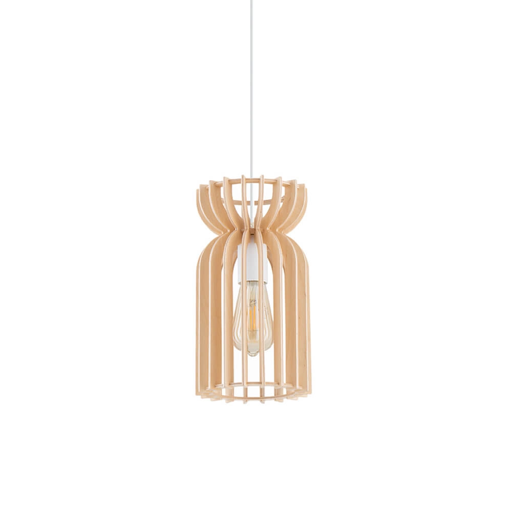Lampe suspendue en bois Kymi Ø 16cm - bois marron