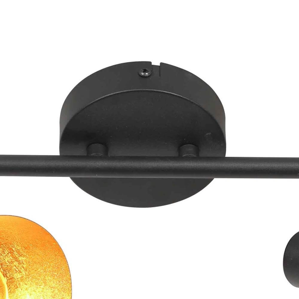 Plafonnier Oeroe noir avec or 2 lumières Steinhauer 8712746176339