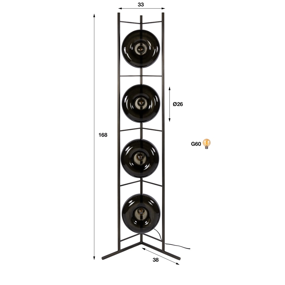 Lampadaire moderne Soll Sienna Brown Lyora 8716803514713