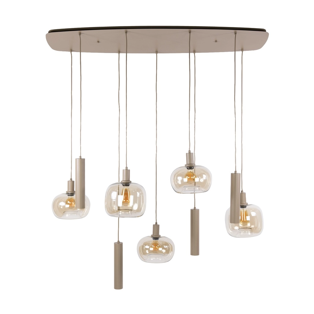 Lampe pendante moderne Serene Brun sable clair à 9 Lyora 8716803514829