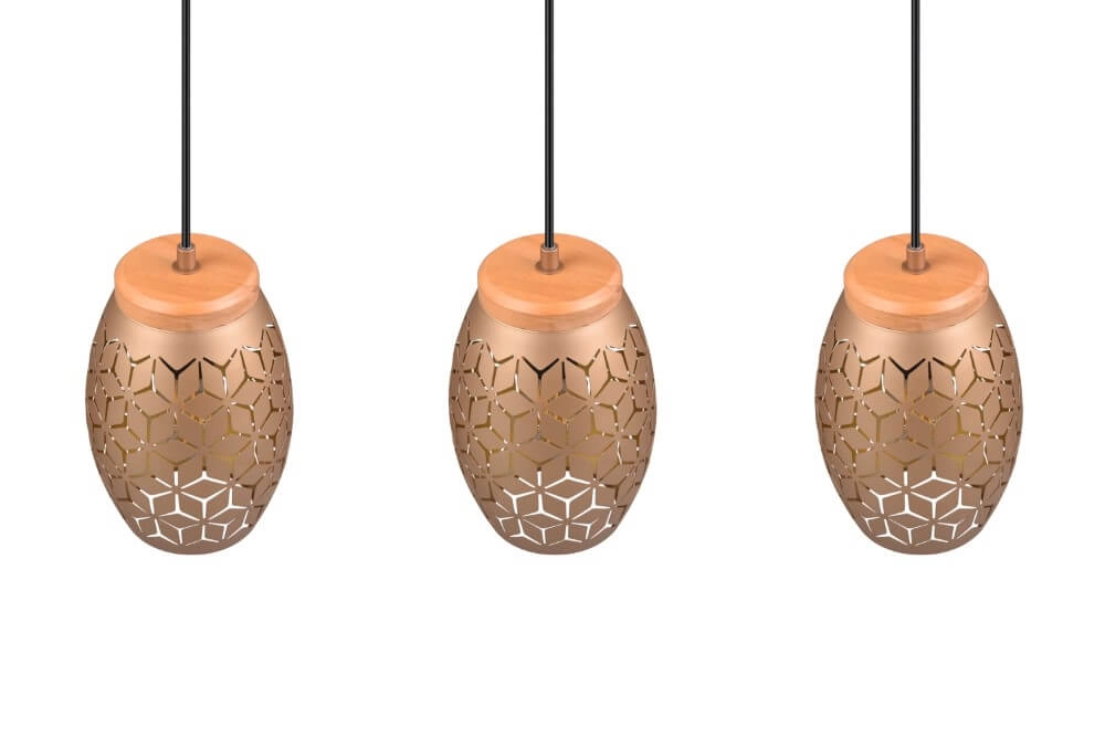 Lampe à suspension marron Bidar 3 lumières Trio 4017807579031