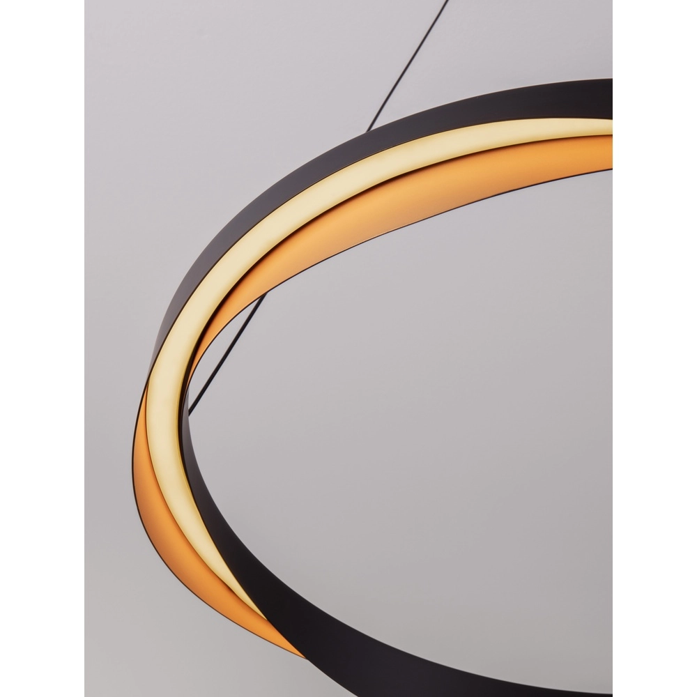 Suspension Radon Ø 65cm noir avec or Lyora 5212017452504