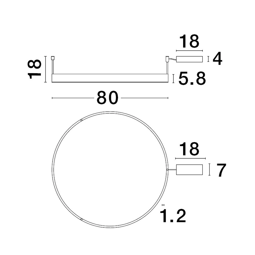Plafonnier Motif blanc Ø 80cm Lyora 5212017443007