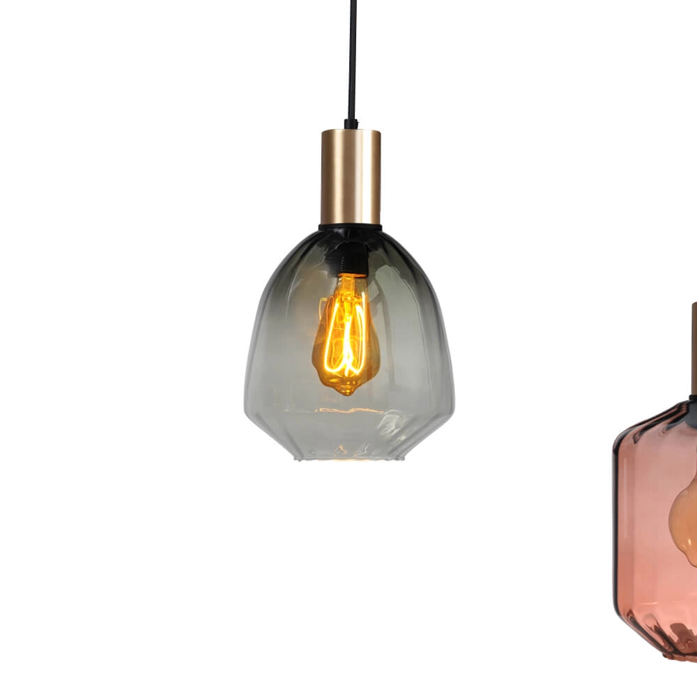 Lampe suspendue 6 lumières - dorée - Porto avec des lunettes différentes Masterlight 8718121270661