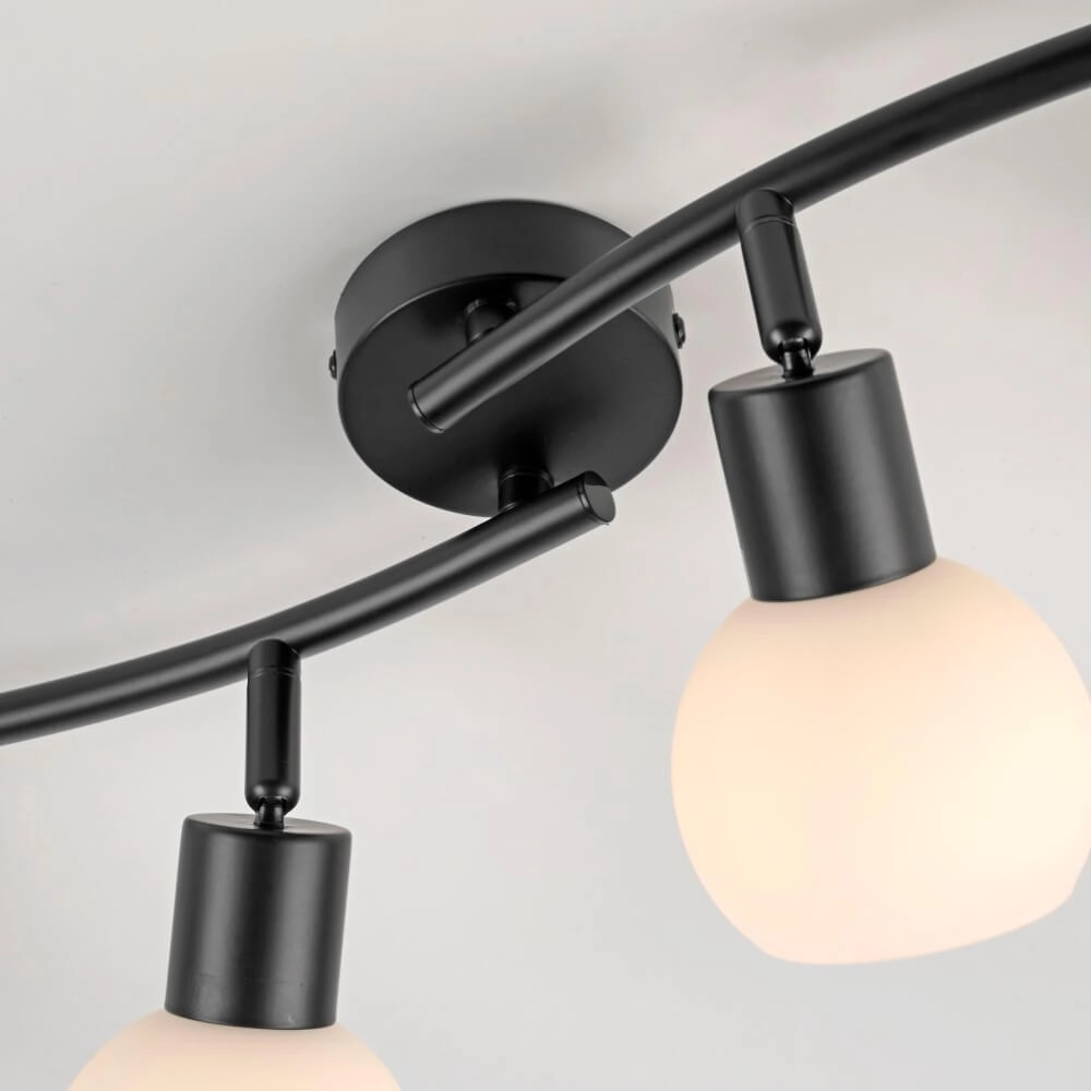 Plafonnier noir Loki 4 lumières Just Light 4043689000790