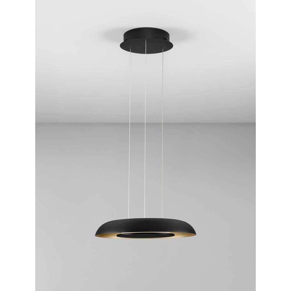 Suspension moderne Epos Ø 40cm noir avec or Lyora 5212017463265