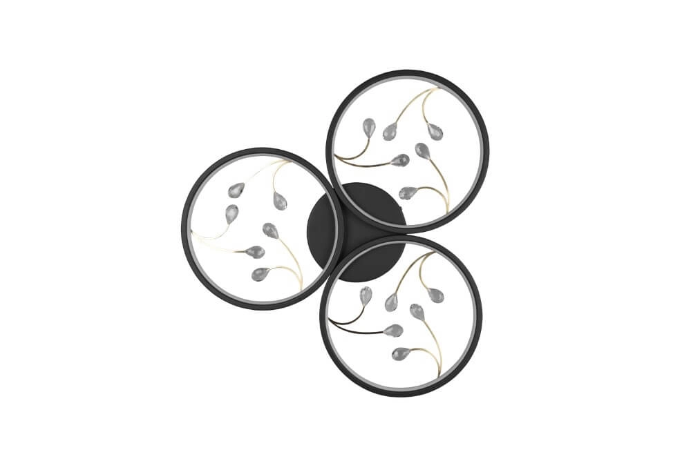 Plafonnier LED noir Groovy 3 lumières Trio 4017807541816