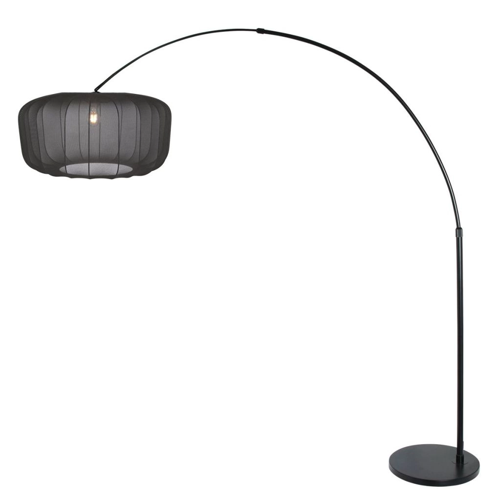 Lampe à arc noir Vela Lino avec teinte noire Ø60cm Steinhauer 8712746183597