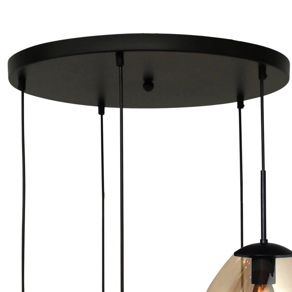 Lampe suspendue Vide Lava 5x verre doré Ø 24cm Masterlight 8718121286570