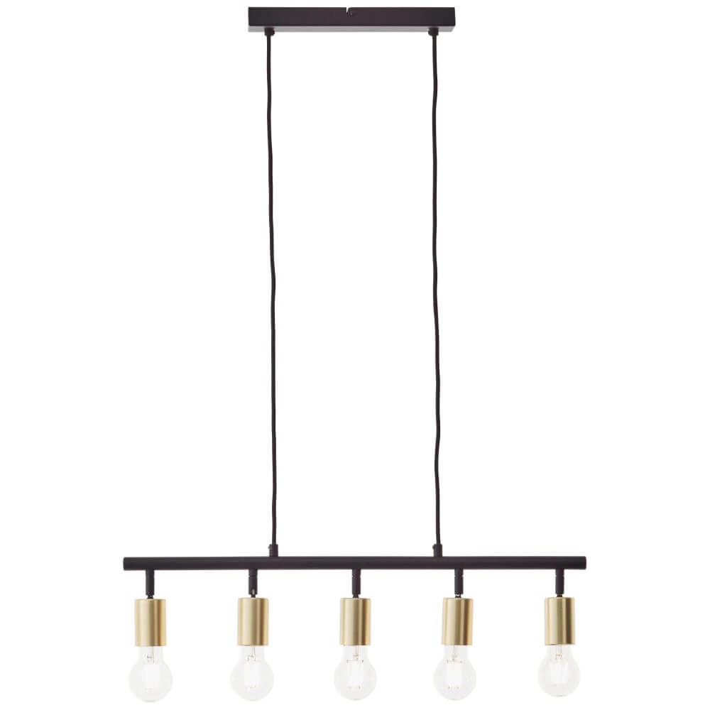 Lampe suspendue 5 lumières Tiffany noir avec de l'or Brilliant 4004353406416