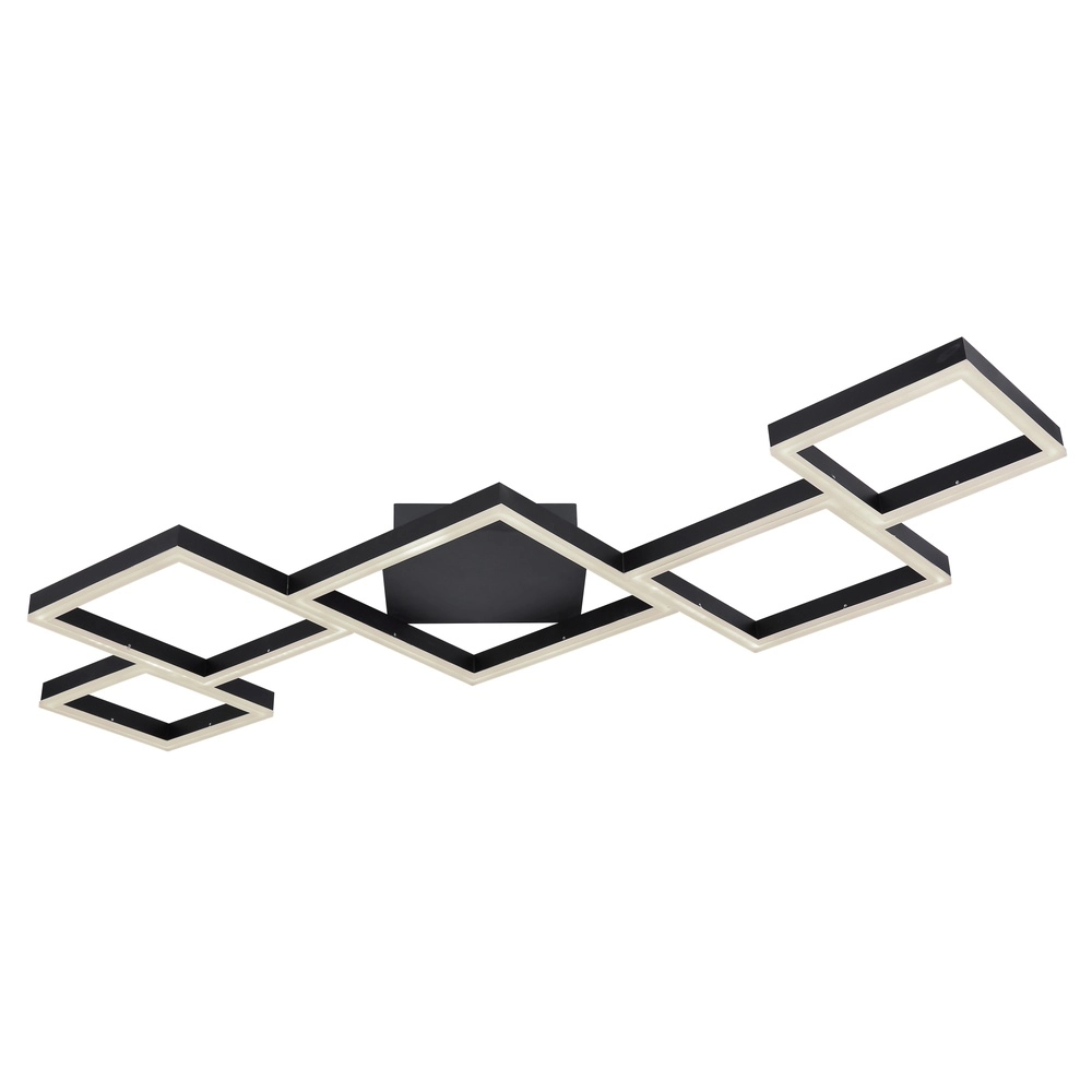 Lampe de plafond moderne Kurio carrés noirs Globo 9007371411788