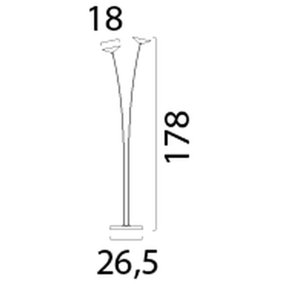 Lampe sur pied à deux lumières Ceppo noir avec du nickel Masterlight 8718121368085