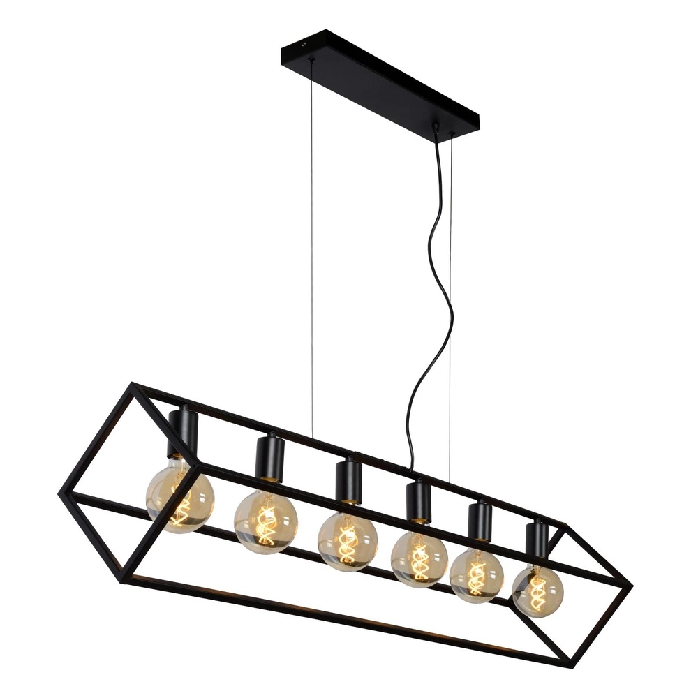 Lampe pendante moderne Fabian Noir à 6 lumières Lucide 5411212010810