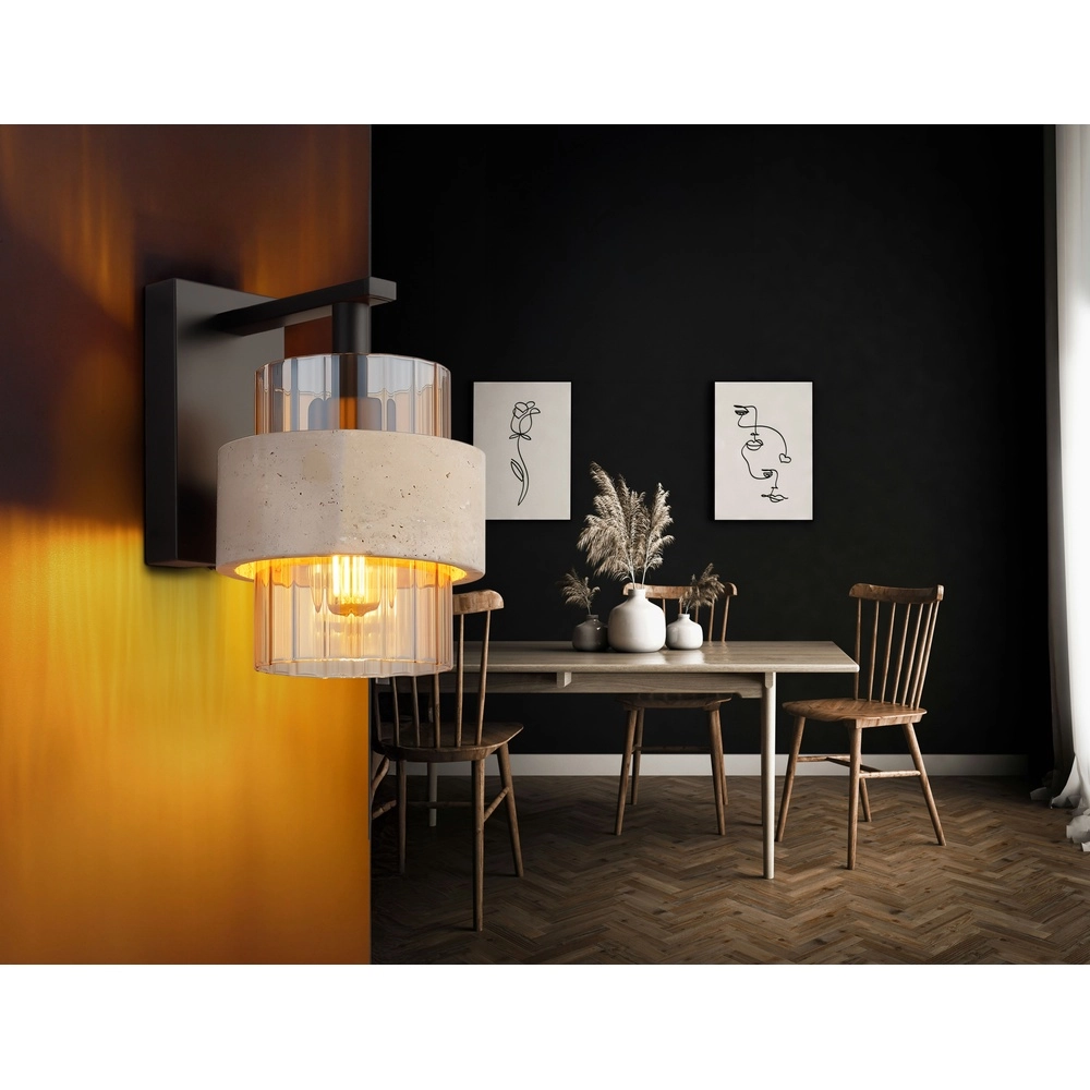 Lampe murale Daren noir avec marbre Globo 9007371589661