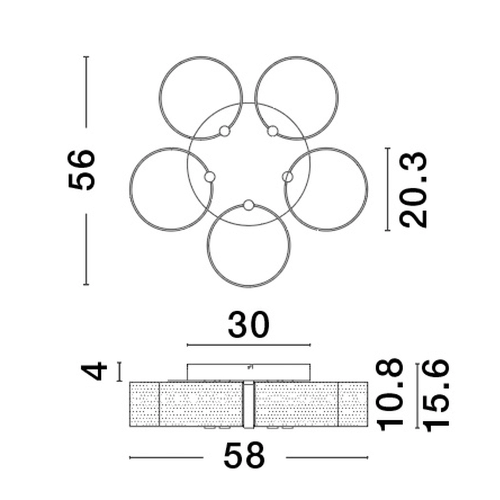 Plafonnier design Gatlin or Ø 56cm Lyora 5212017433503