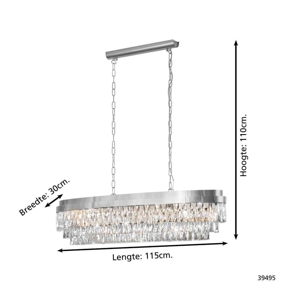 Lustre de salle à manger Valparaiso 1 chromé 115cm Stars of Light 9002759394950