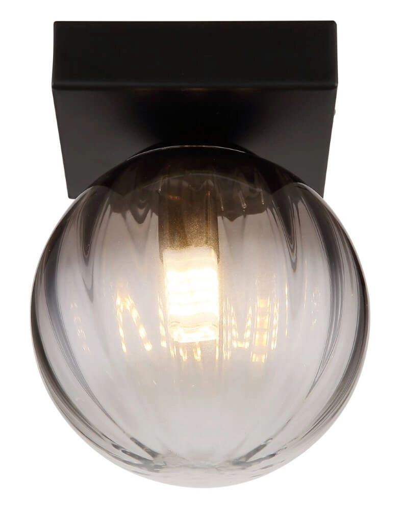 Plafonnier Dallerta noir avec verre fumé Globo 9007371446575