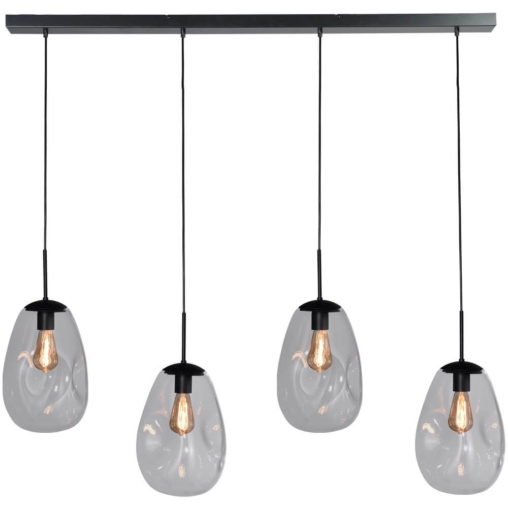 Lampe suspendue Lava 4x verre transparent Ø 22,5 cm