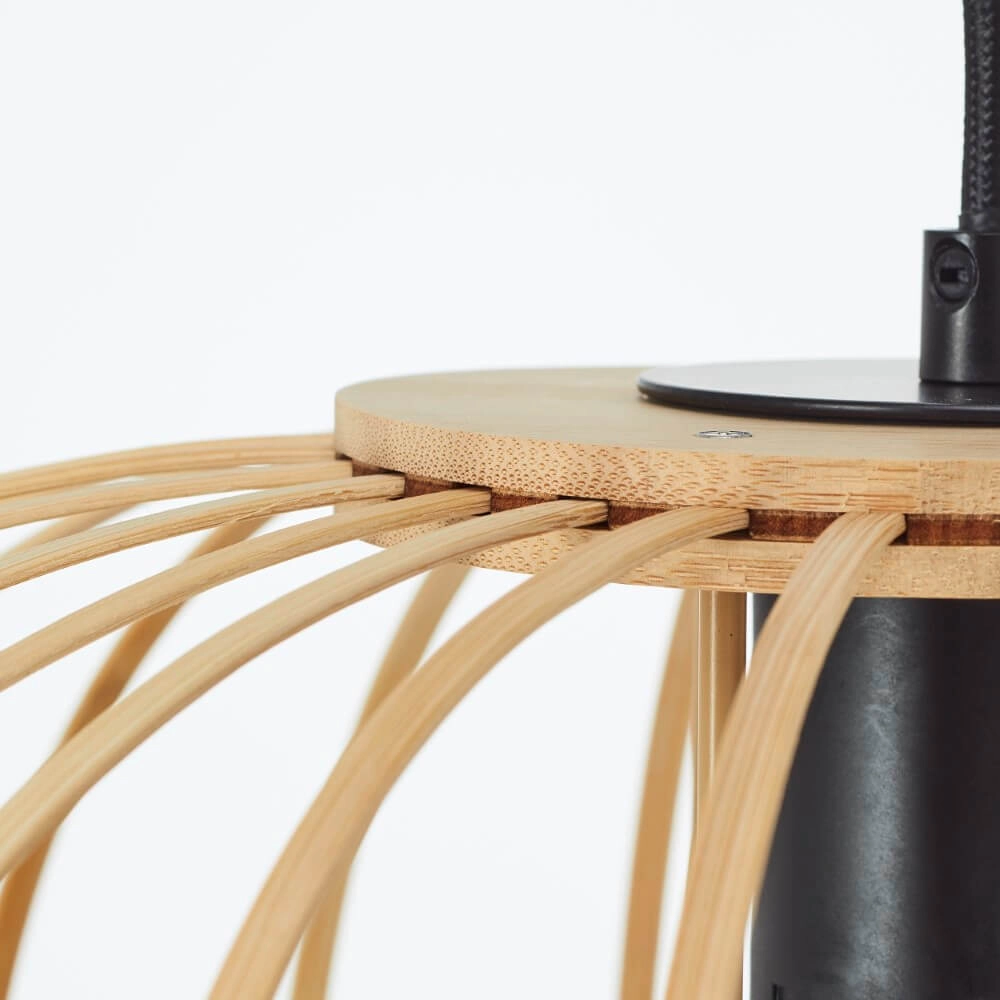 Lampe suspendue en bois Enca Ø40cm Brilliant 4004353428463