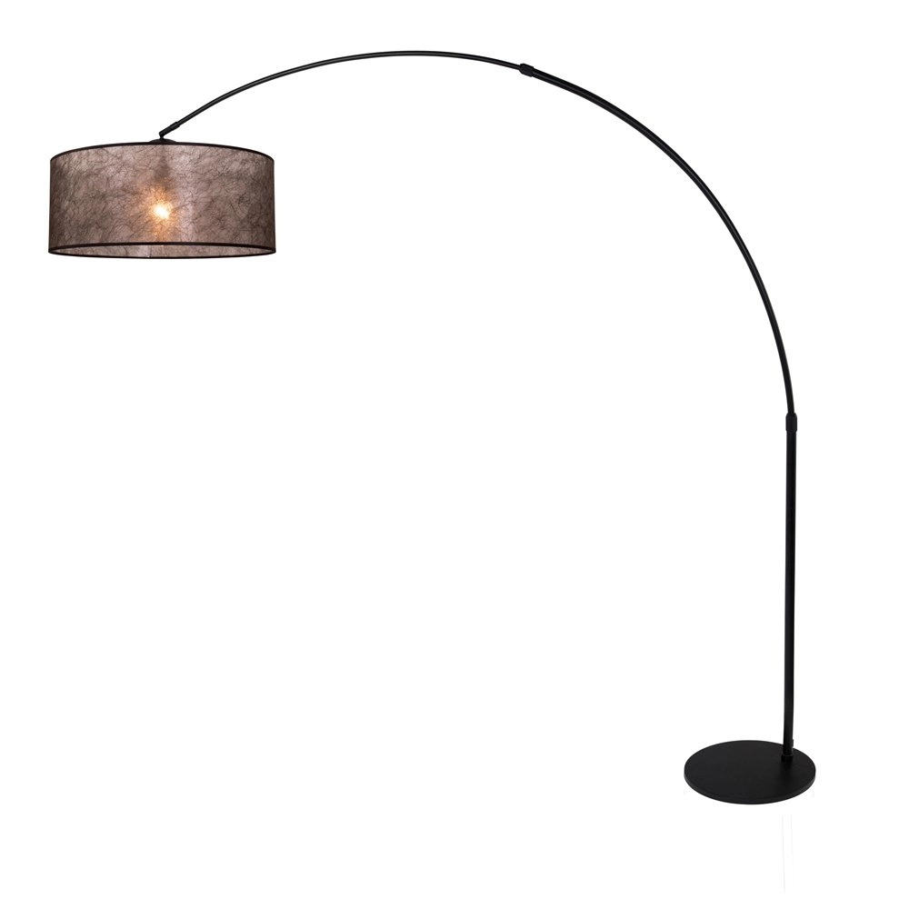 Lampe à arc Stresa noir avec abat-jour sizoflor Lampe à arc Stresa noir avec abat-jour sizoflor