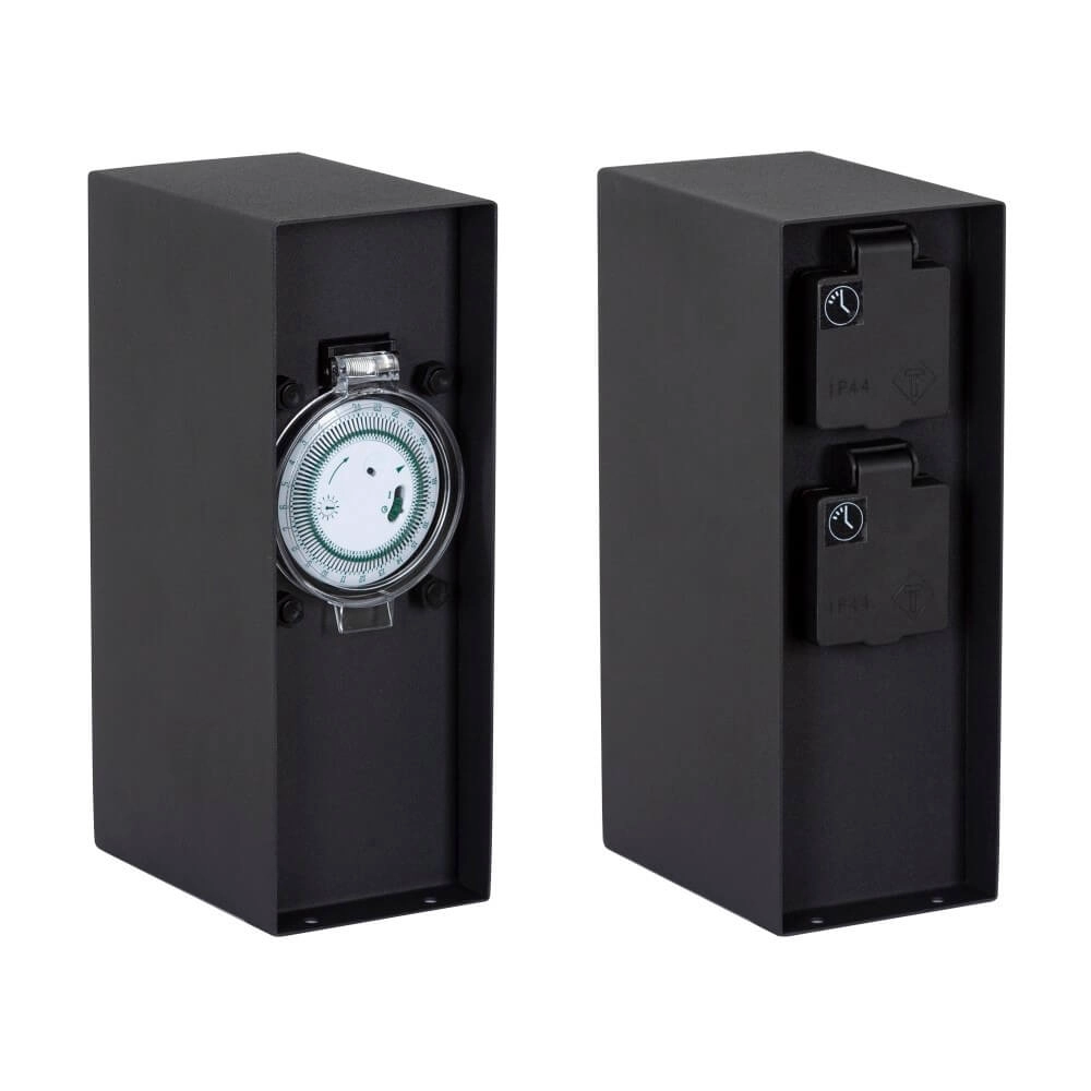 Poteau de prise électrique Contact 2x prise - minuterie