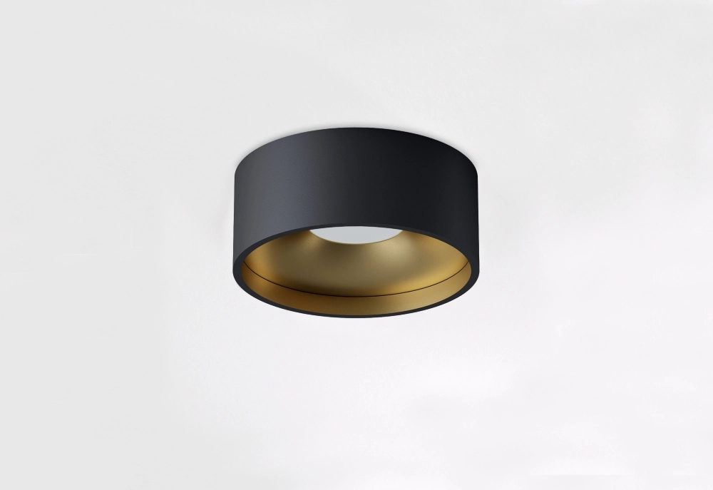 Éclairage de plafond de salle de bain Oran Ø 12cm - Noir/or Artdelight 8720701103900