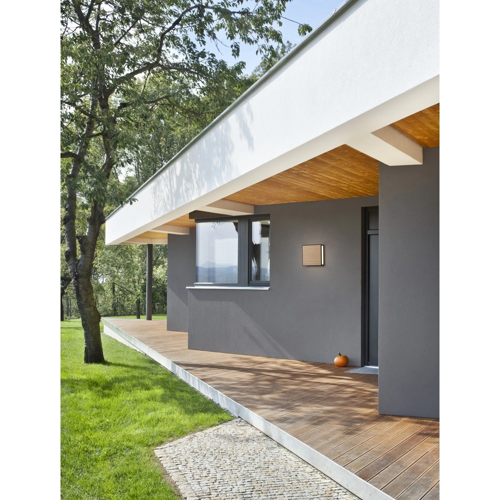 Applique murale carrée Astral anthracite avec bois Lyora 5212017449924