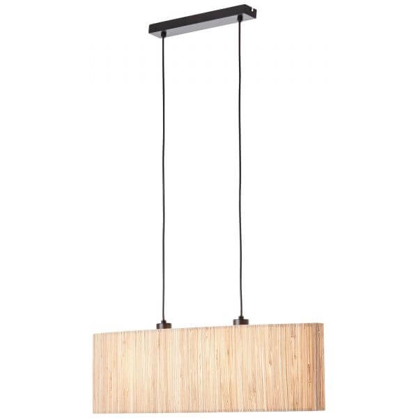 Lampe suspendue Wimea Oval 78cm noir avec jonc de mer Brilliant 4004353393389