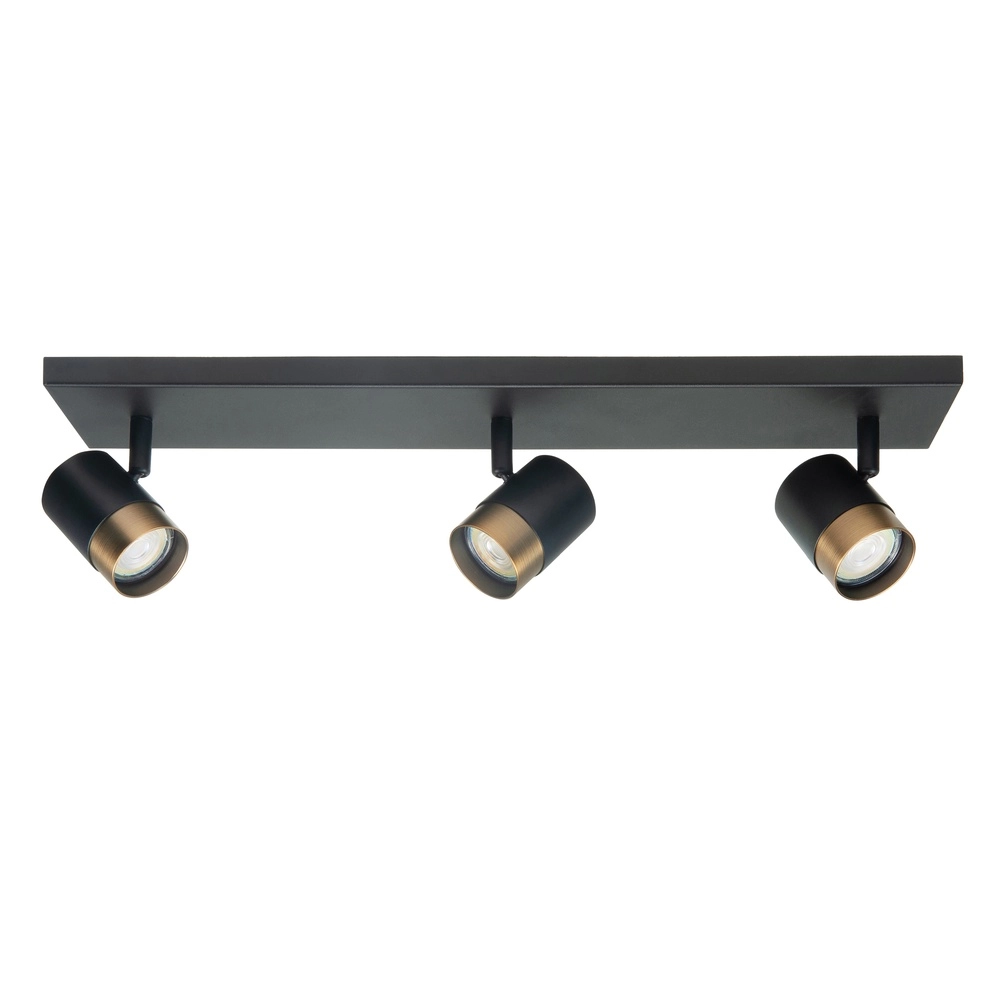 Moquerie Savona Noir avec bronze cuivré 3 lumières droit Moquerie Savona Noir avec bronze cuivré 3 lumières droit