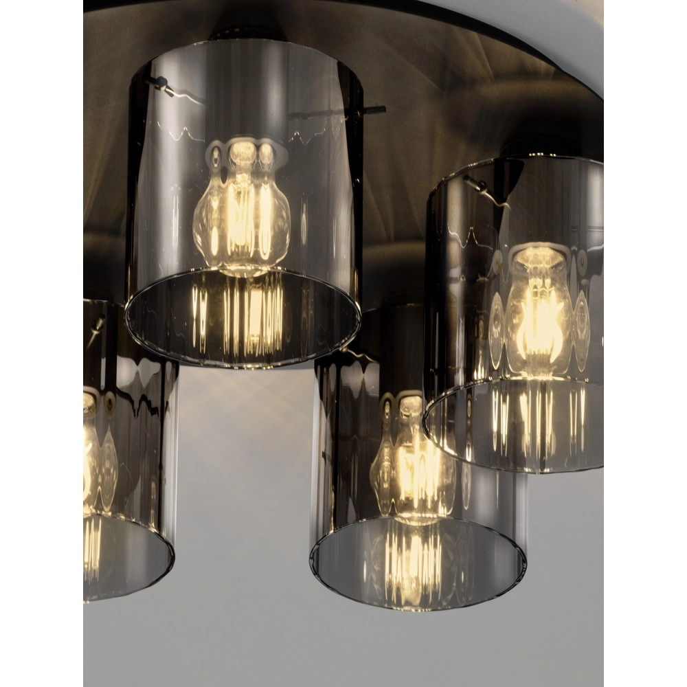Plafonnier design Mirbi 5 lumières noir Lyora 5212017468468