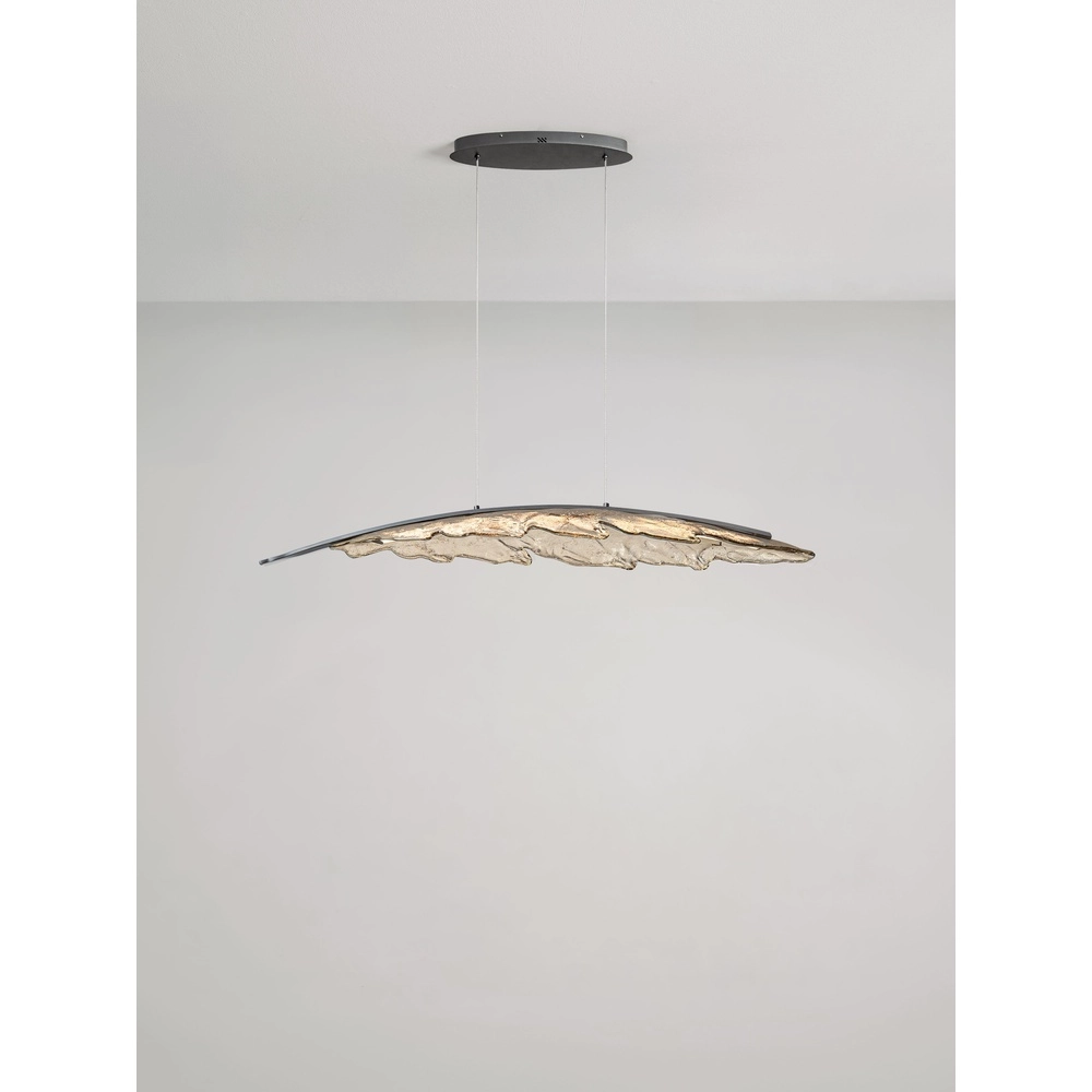 Lampe pendante de conception Amado anthracite avec moka 131,5 cm Lyora 5212063500280