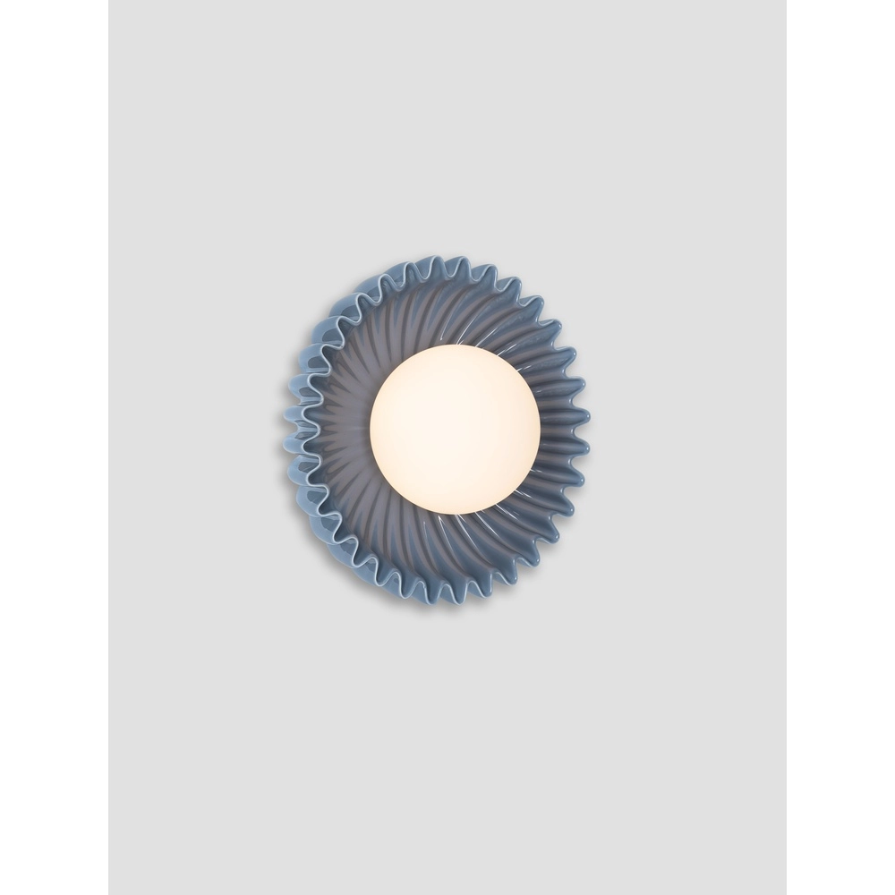 Applique murale Petel bleu avec verre blanc Lyora 5212017483966