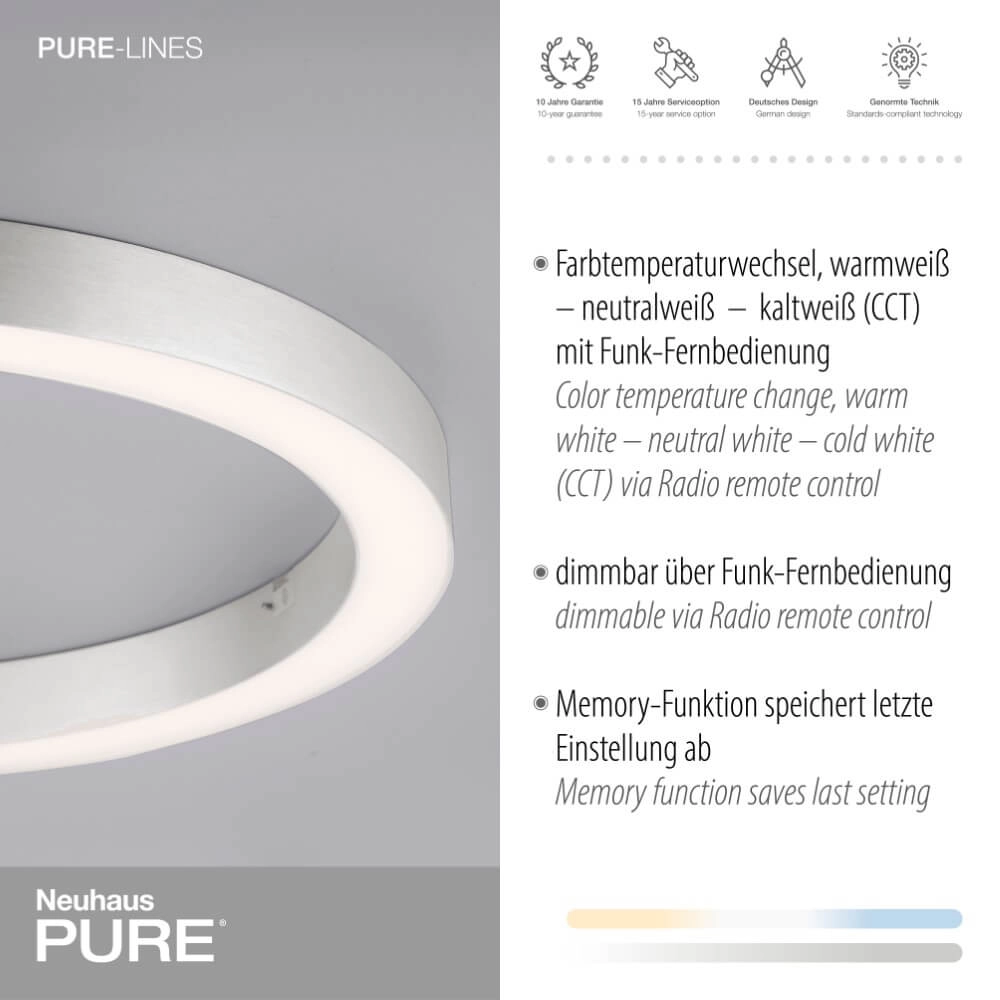 Lampadaire rond Pure Lines Round Ø 50cm en aluminium Paul Neuhaus 4012248375860