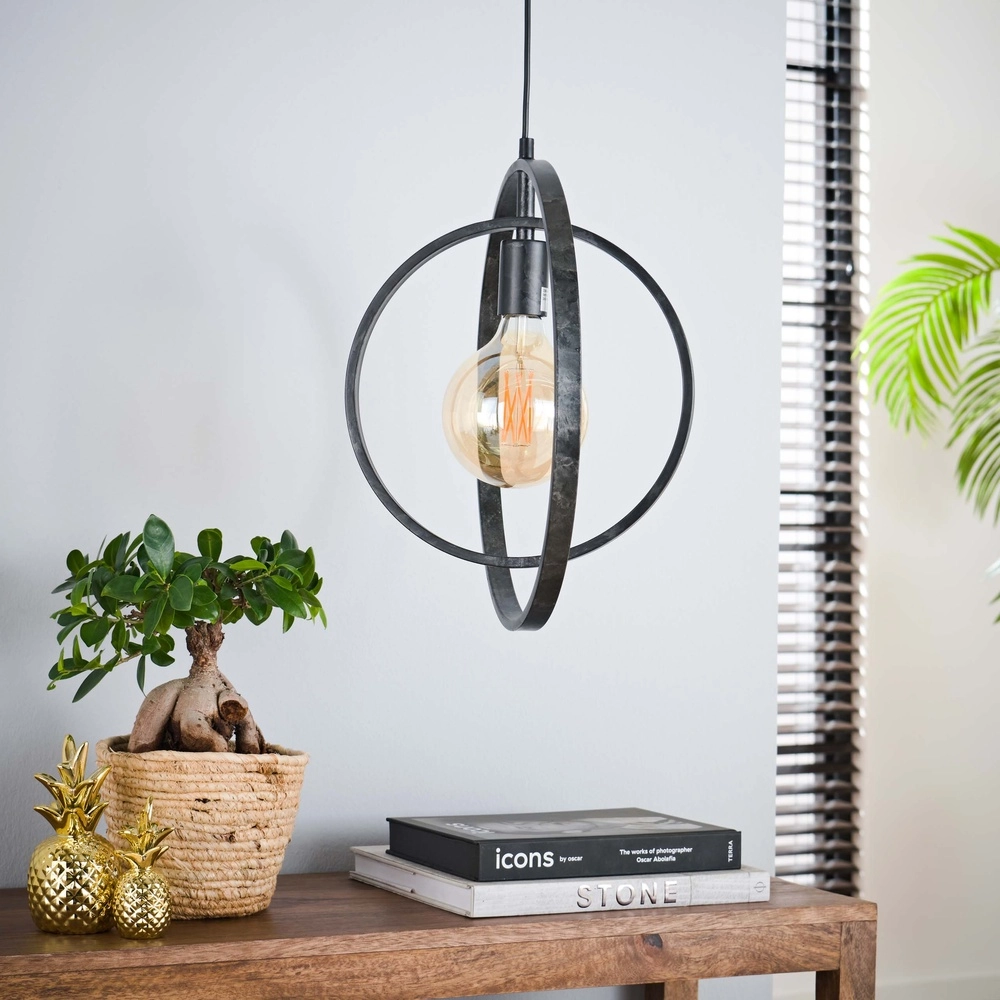 Lampe pendante moderne Ø 40cm Turn Charbon de bois Lyora 8716803513129