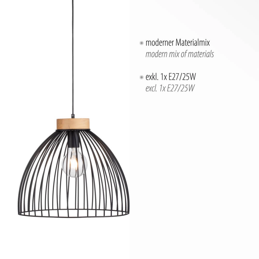 Lampe suspendue Lami noir Just Light 4043689982768