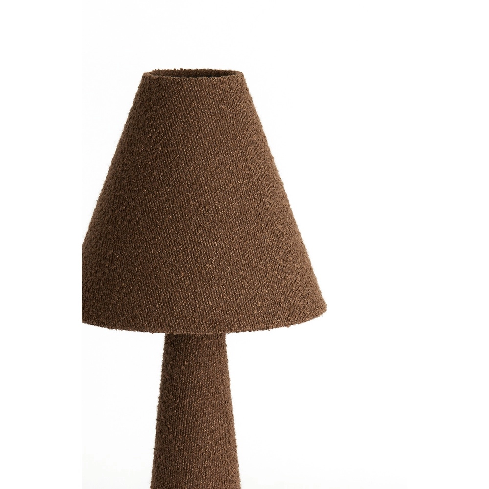 Lampe de table Devia Ø 30cm - bouclé - brun Light & Living 8717807759476