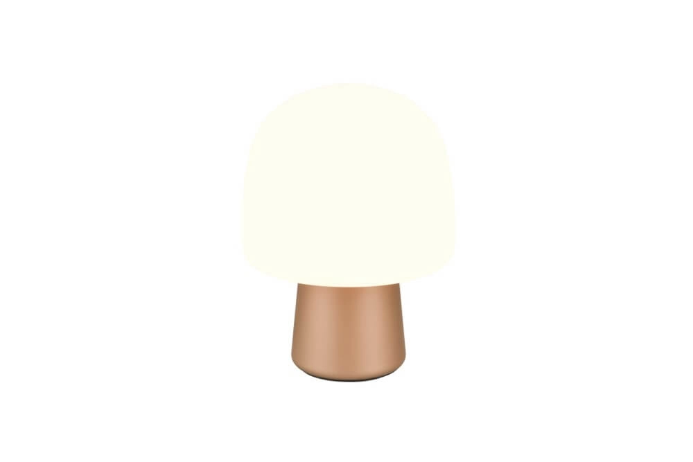 Lampe de table champignon Steen café avec verre blanc Trio 4017807616477