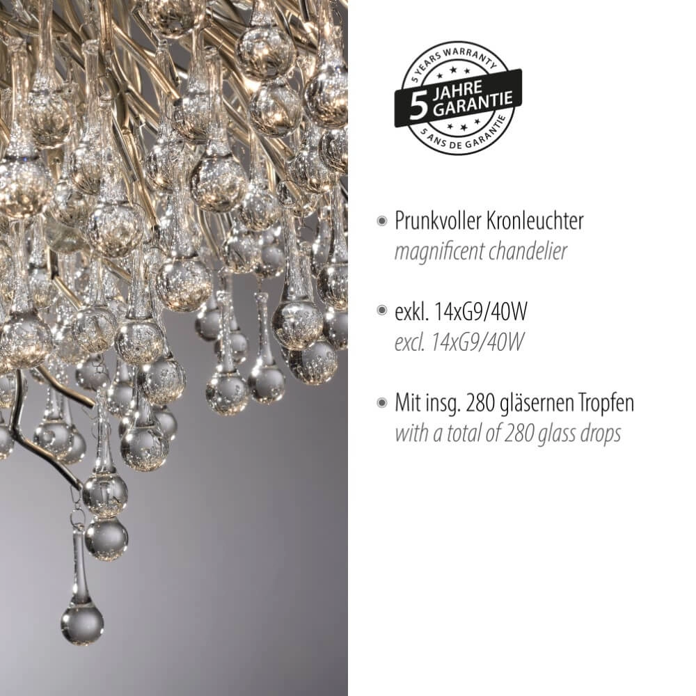 Lustre Icicle métal 100cm Paul Neuhaus 4012248352113