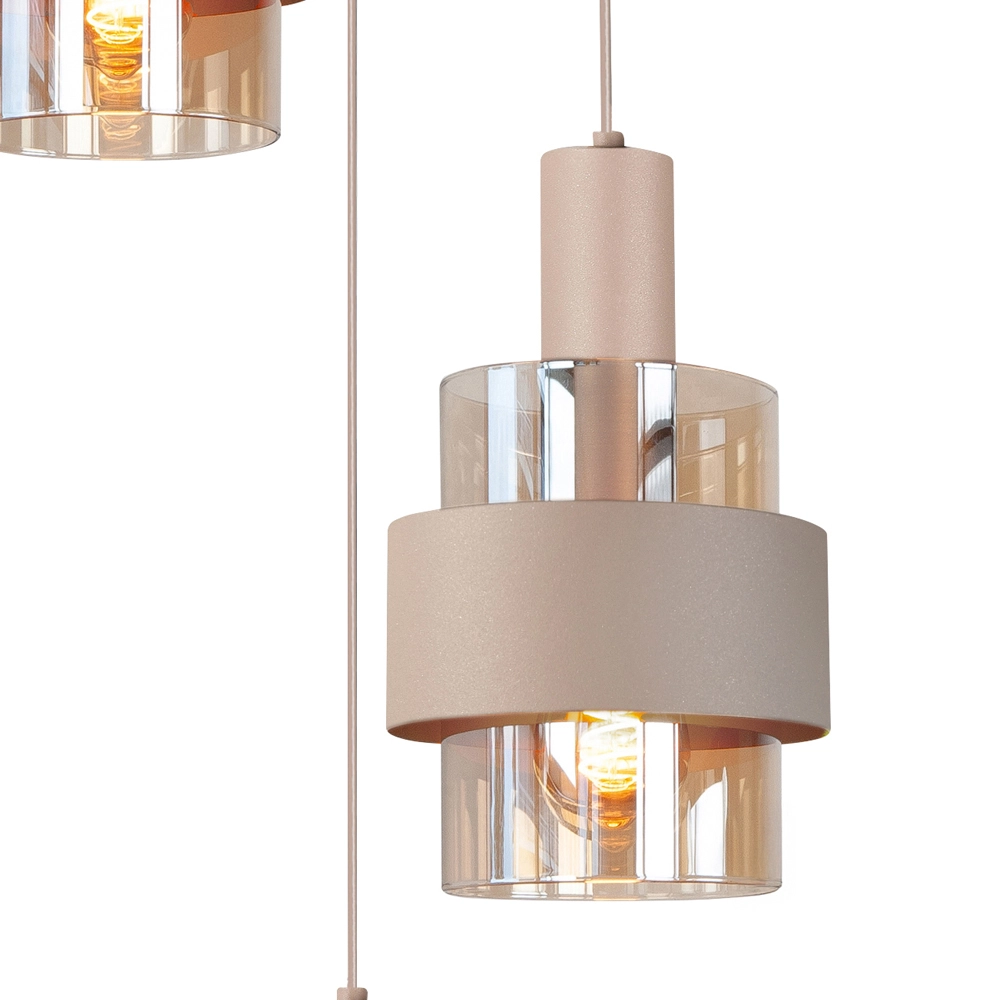 Suspension 3 lumières Marrone brun sable Highlight 8718379051357