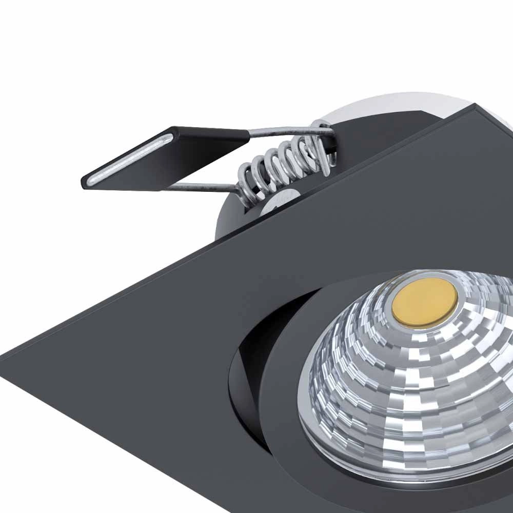 Spot LED réglable Saliceto carré - 6w - 2700K noir Eglo 9002759986117
