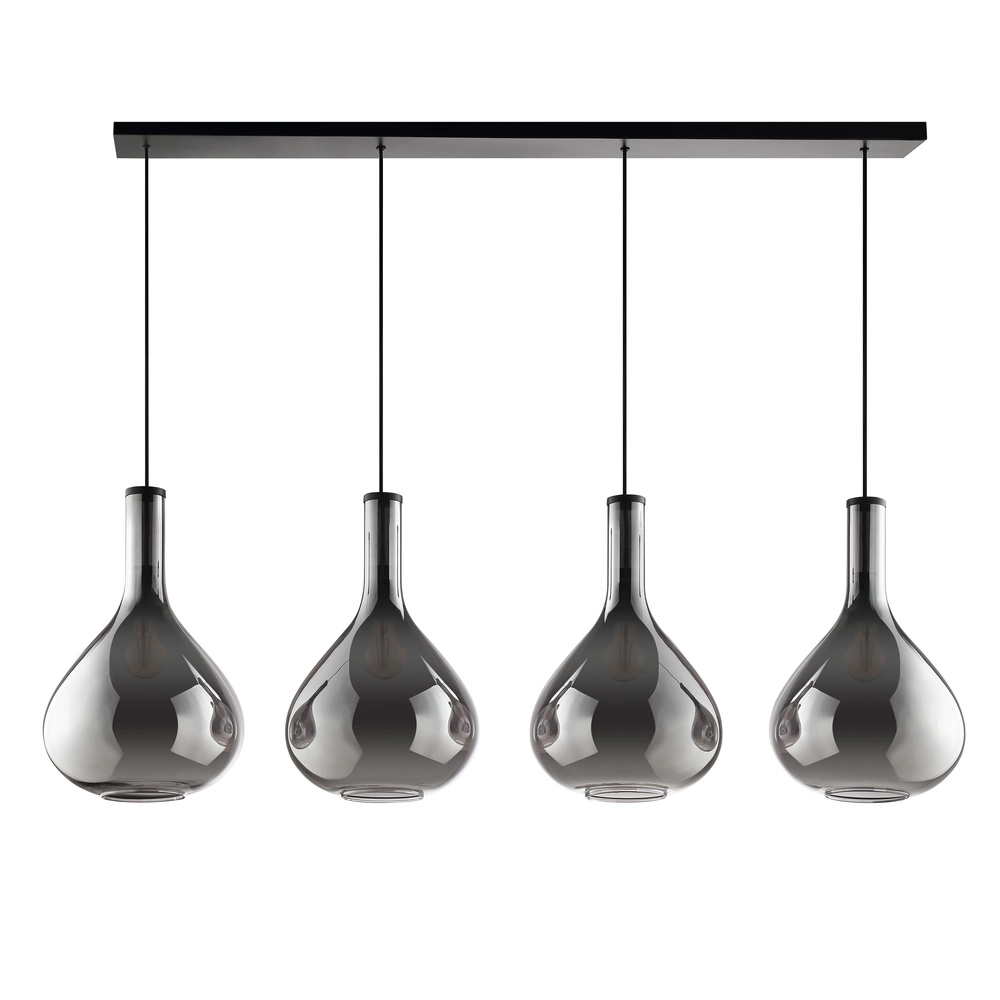 Lampe pendante de conception Sander Noir à 4 lumières Brilliant 4004353476884