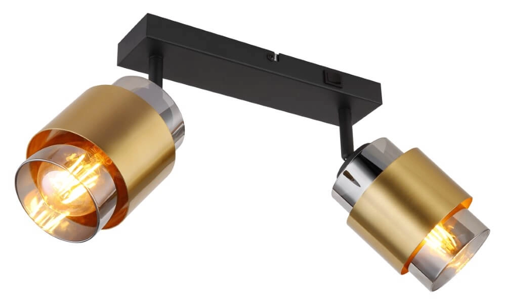 Plafonnier Milley noir avec or 2 lumières Plafonnier Milley noir avec or 2 lumières