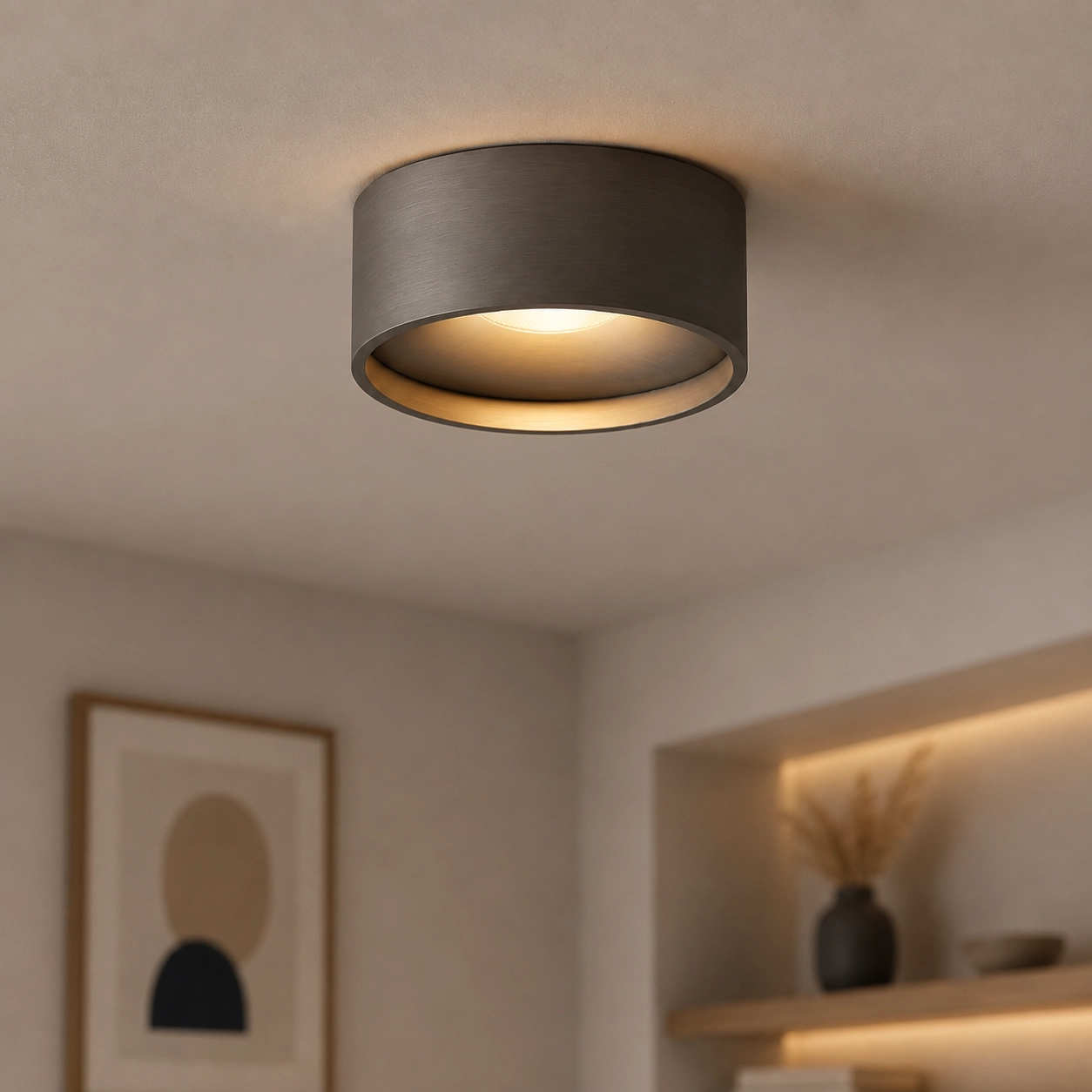 Éclairage de plafond de salle de bain Oran Ø 12cm - Métal pour canon
