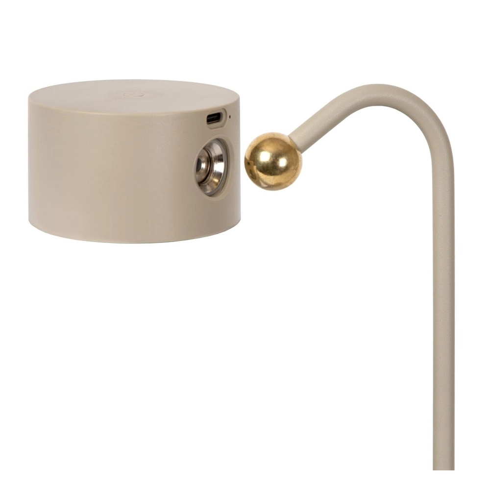 Lampe de bureau rechargeable Jolan taupe Lucide 5411212461100