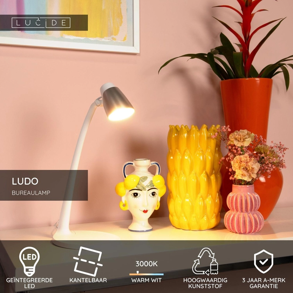 Lampe de bureau Ludo Blanc Lucide 5411212185884