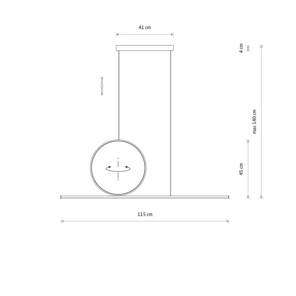 Lampe pendante moderne Lineo Led Noir Lyora 5903139118798