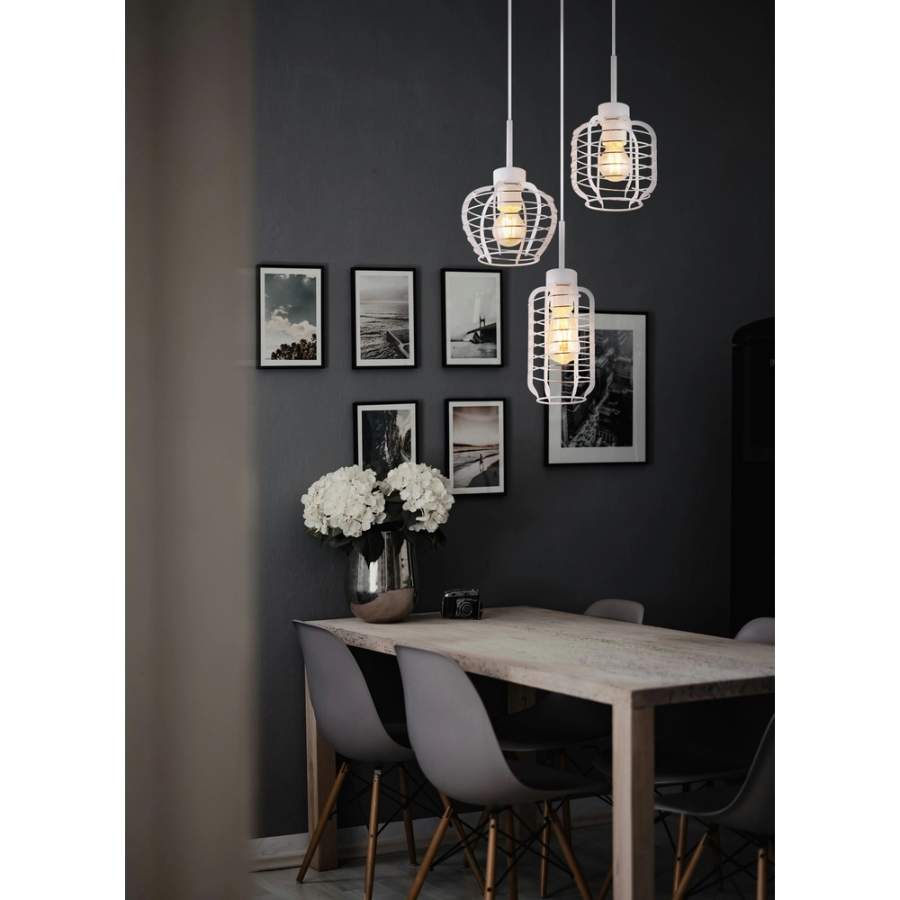 Lampe pendante à 3 lampes Nesa Blanc Globo 9007371572212
