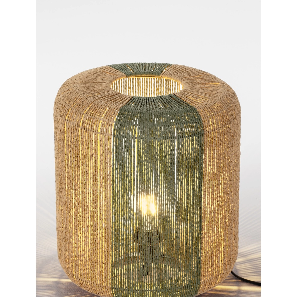 Lampe de table Dena Ø 33cm marron avec vert Lyora 5212017477392