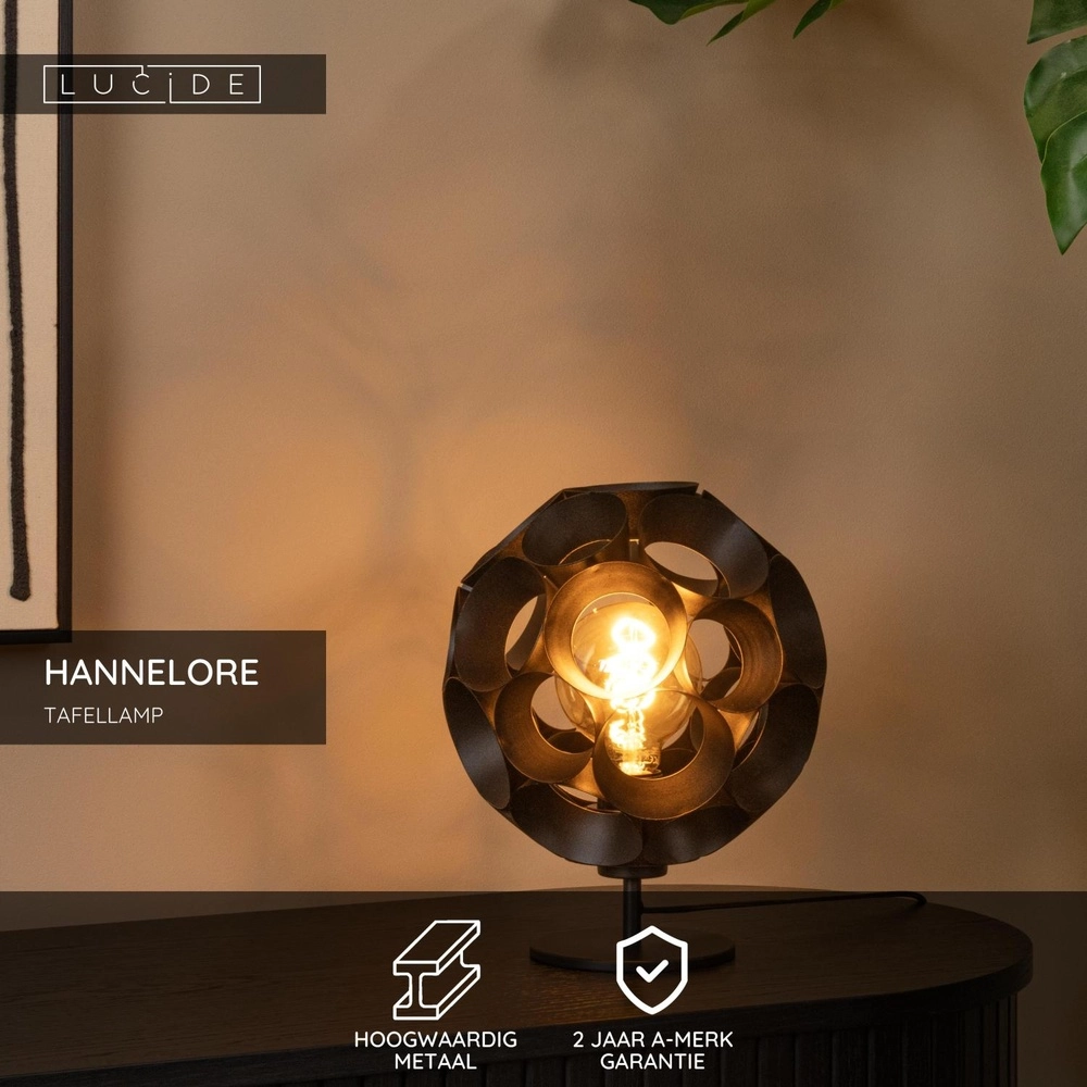 Lampe de table Hannelore Noir Lucide 5411212106261