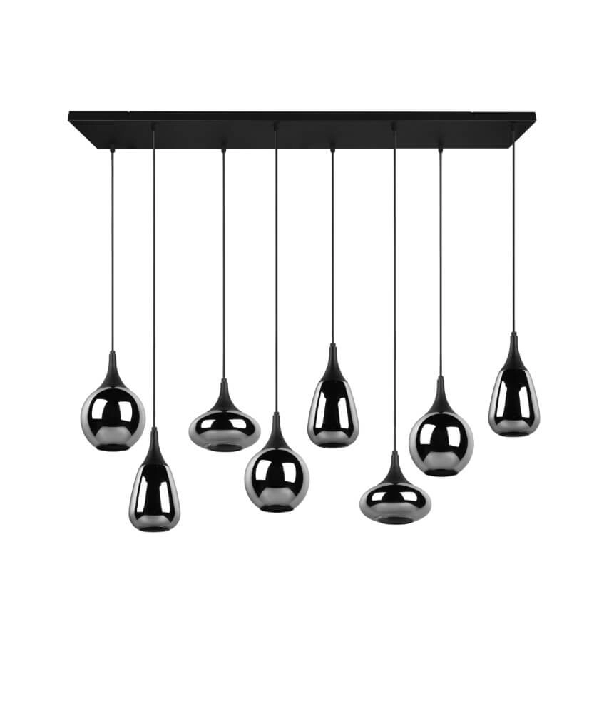 Lampe suspendue 8 lumières Lumina avec verre fumé Trio 4017807542301